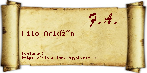 Filo Arián névjegykártya